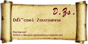Décsei Zsuzsanna névjegykártya